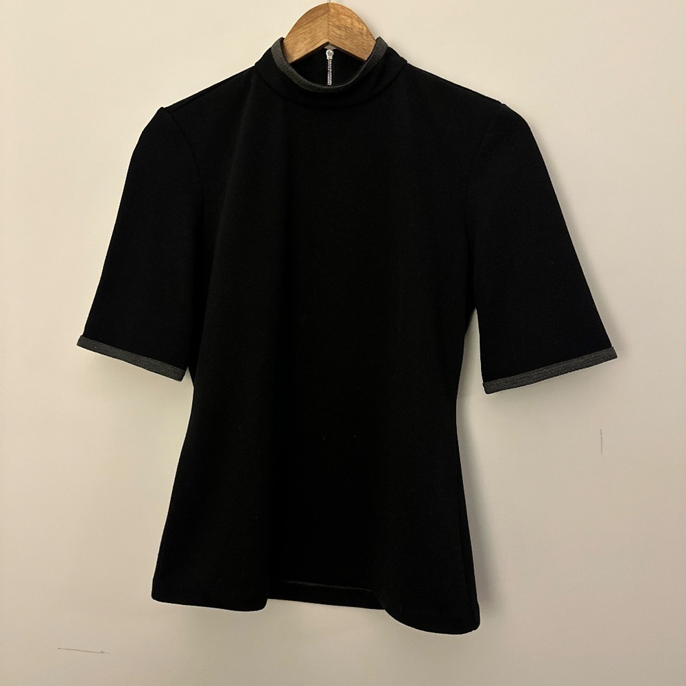 Doncaster Mock Neck Short Sleeve Shirt, Size 8